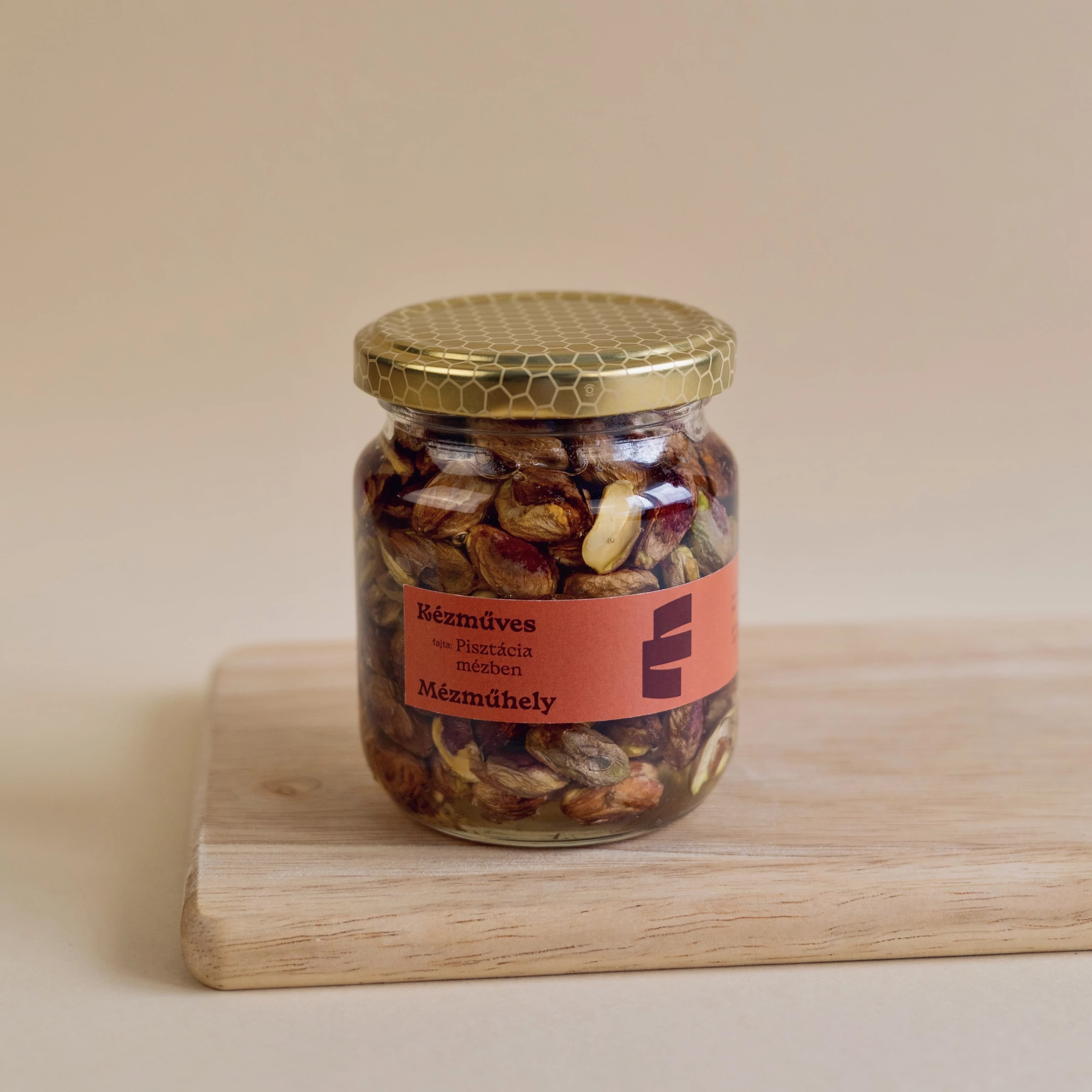 Pisztácia mézben, mézes üveg, termelői méz